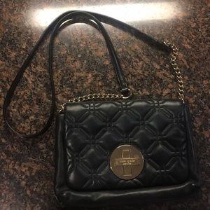 Black leather Kate spade cross body purse
